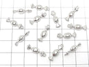 Metal parts Candy motif charm 14.5x4.5mm Silver color 2pcs