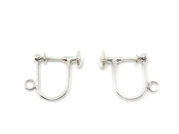 Silver925 Earring Parts with Ring No Coating 1pair (2 pieces)