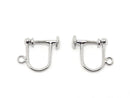 Silver925 Earring Parts with Ring Rhodium Plated 1pair (2 pieces)
