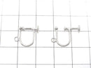 Silver925 Earring Parts with Ring Rhodium Plated 1pair (2 pieces)