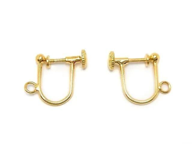 [Video] Silver925 Earring Parts with Ring, 18KGP, 1 Pair (2 Pieces)