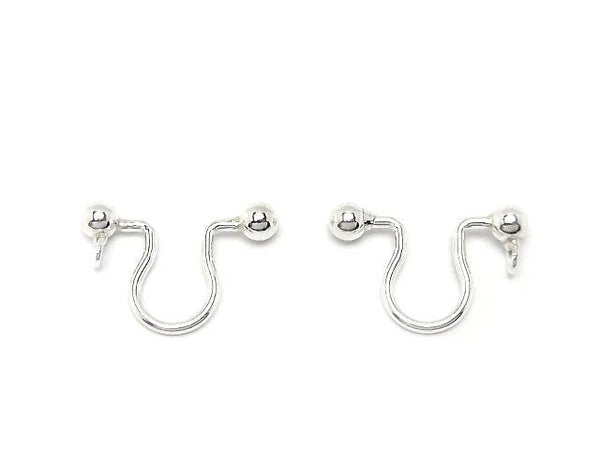 Silver925 Non-pierced Earrings (Earrings) with ring No coating 1pair (2 pieces)