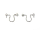 Silver925 Non-Pierced Earrings (Earrings) with Ring, Rhodium Plated, 1 Pair (2 Pieces)