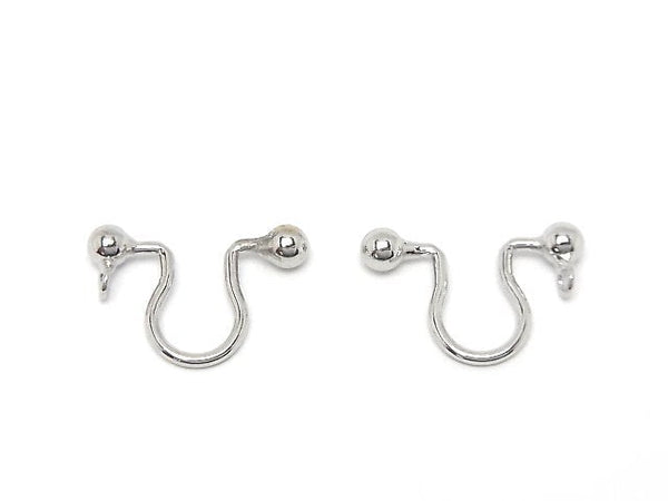 Silver925 Non-pierced Earrings (Earrings) with Ring Rhodium Plated 1pair (2 pieces)