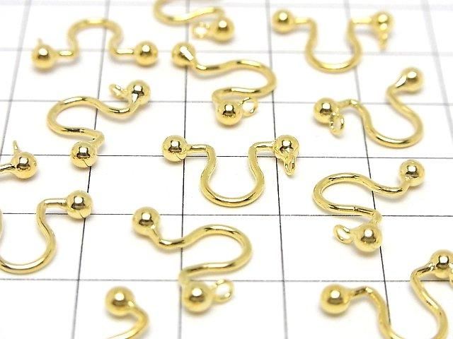 Silver925 Non-Pierced Earrings with Ring, 18KGP, 1 Pair (2 Pieces)