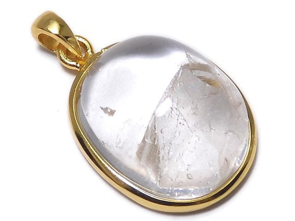 [Video][One of a kind] Crystal in Quartz Pendant 18KGP NO.33