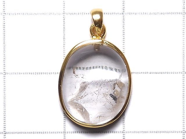 [Video][One of a kind] Crystal in Quartz Pendant 18KGP NO.33