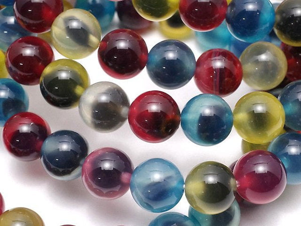 [Video] Multicolor Tapioca Agate (Govia Gate) Round 8mm Bracelet