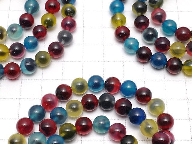 [Video] Multicolor Tapioca Agate (Govia Gate) Round 8mm Bracelet