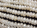 [Video] Fresh Water Pearl AA++ White Rondelle 5mm 1strand beads (aprx.14inch/34cm)