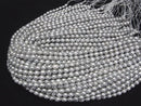 [Video] Fresh Water Pearl AA+ Rice 7x5x5mm Silver 1strand beads (aprx.14inch/35cm)