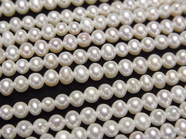 [Video] Fresh Water Pearl AAA Potato 3-3.5mm White half or 1strand beads (aprx.15inch/36cm)