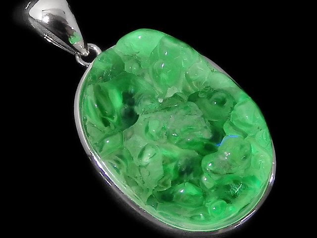 [Video][One of a kind] High Quality Hyalite Opal AAA- Pendant Silver925 NO.1