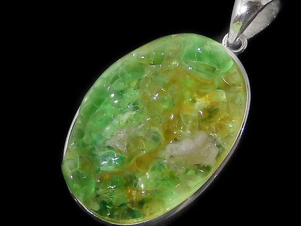 [Video][One of a kind] High Quality Hyalite Opal AAA- Pendant Silver925 NO.2