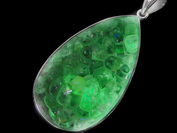 [Video][One of a kind] High Quality Hyalite Opal AAA- Pendant Silver925 NO.9