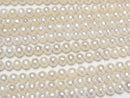 [Video] Fresh Water Pearl AAA- White Semi Round-Potato 4mm 1strand beads (aprx.15inch/38cm)