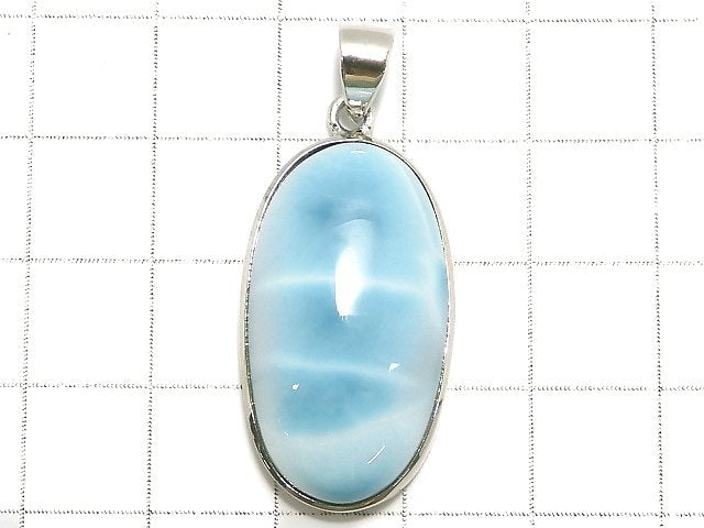 [Video][One of a kind] Larimar Pectolite AAA- Pendant Silver925 NO.159