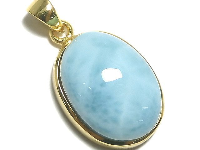 [Video][One of a kind] Larimar Pectolite AAA- Pendant 18KGP NO.163