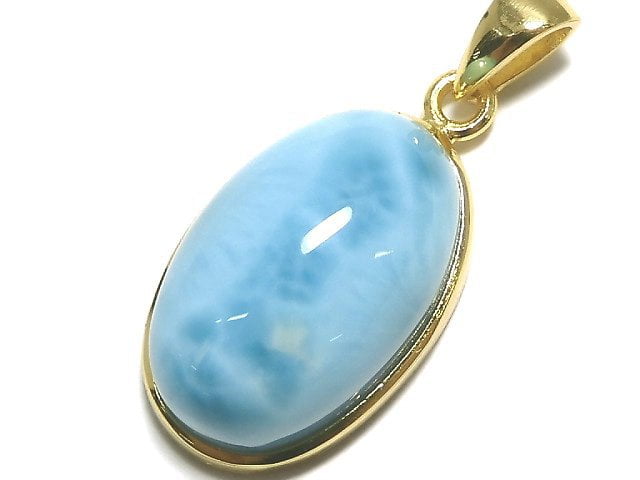 [Video][One of a kind] Larimar Pectolite AAA- Pendant 18KGP NO.164