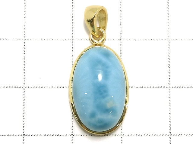 [Video][One of a kind] Larimar Pectolite AAA- Pendant 18KGP NO.164