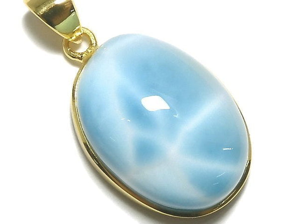 [Video][One of a kind] Larimar Pectolite AAA- Pendant 18KGP NO.169