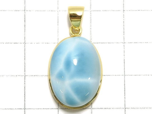 [Video][One of a kind] Larimar Pectolite AAA- Pendant 18KGP NO.169