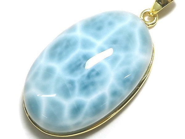 [Video][One of a kind] Larimar Pectolite AAA- Pendant 18KGP NO.170