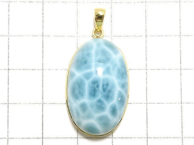 [Video][One of a kind] Larimar Pectolite AAA- Pendant 18KGP NO.170