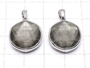 [Video] Meteorite Pendant Both Side Finish 17mm Black color Silver925