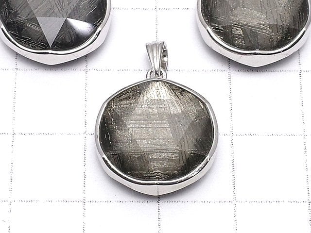 [Video] Meteorite Pendant Both Side Finish 17mm Black color Silver925