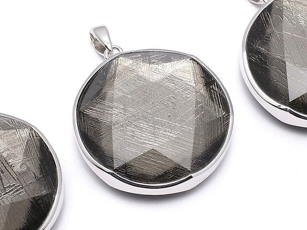 [Video] Meteorite Pendant Both Side Finish 27mm Black color Silver925