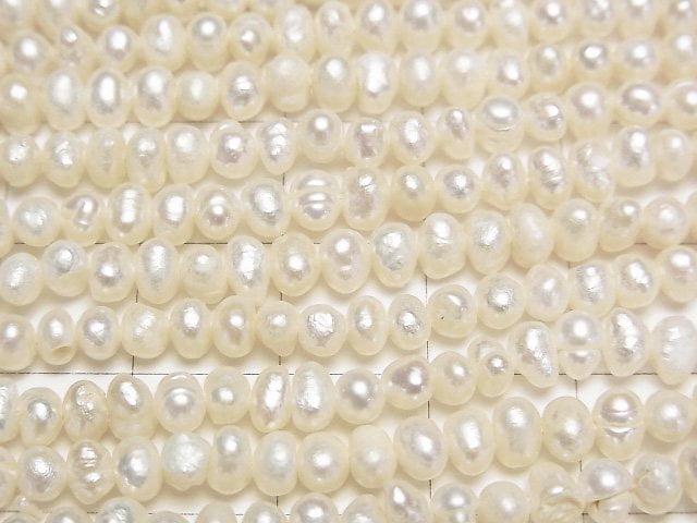 [Video] Fresh Water Pearl AA White Potato 4-4.5mm 1strand beads (aprx.13inch/33cm)