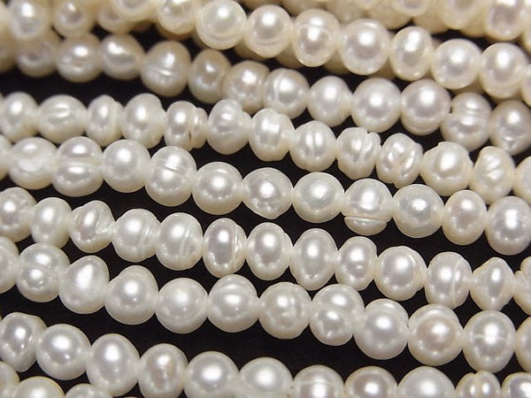 [Video] Fresh Water Pearl AA White Potato 4-4.5mm 1strand beads (aprx.13inch/33cm)