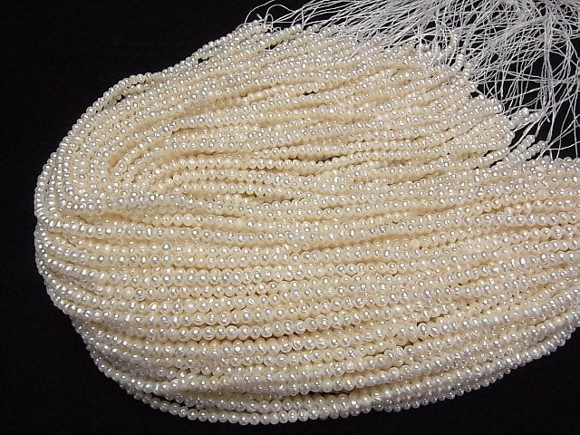 [Video] Fresh Water Pearl AA White Potato 4-4.5mm 1strand beads (aprx.13inch/33cm)