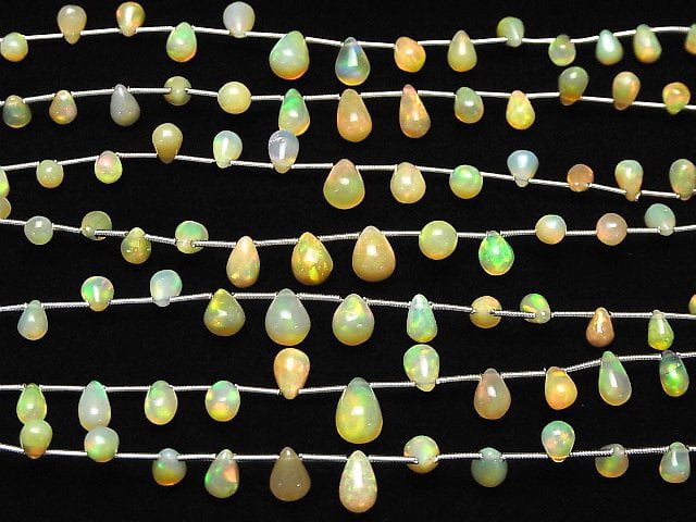 [Video]High Quality Ethiopian Opal AA++ Drop (Smooth) half or 1strand (18pcs)