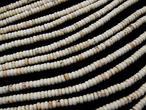 Magnesite  Faceted Button Roundel 4x4x2mm 1strand beads (aprx.15inch/38cm)