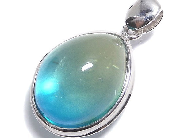 [Video][One of a kind] Blue color Amber Pendant Silver925 NO.151