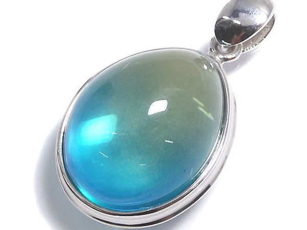 [Video][One of a kind] Blue color Amber Pendant Silver925 NO.152