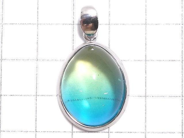 [Video][One of a kind] Blue color Amber Pendant Silver925 NO.152