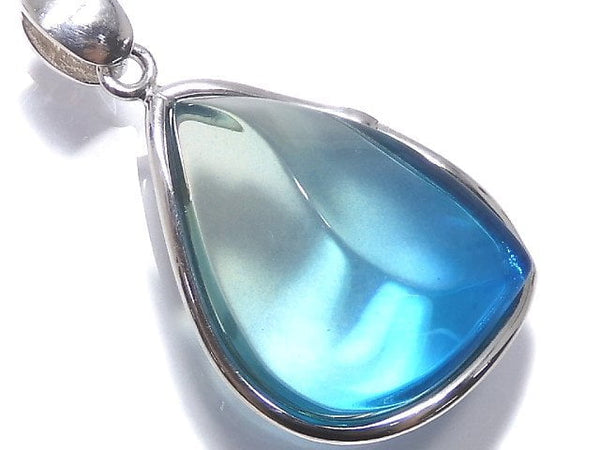 [Video][One of a kind] Blue color Amber Pendant Silver925 NO.154