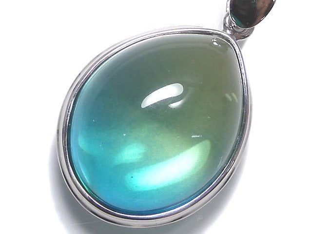 [Video][One of a kind] Blue color Amber Pendant Silver925 NO.155