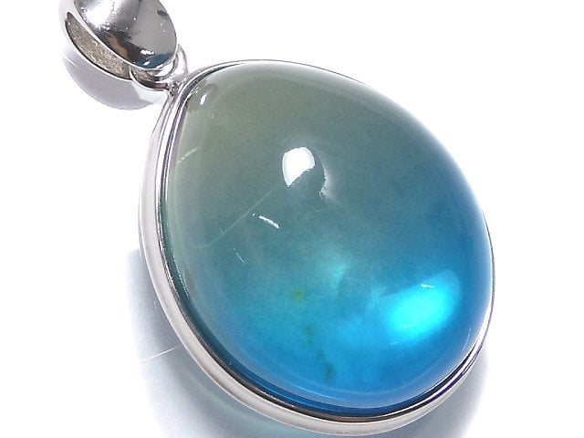 [Video][One of a kind] Blue color Amber Pendant Silver925 NO.156