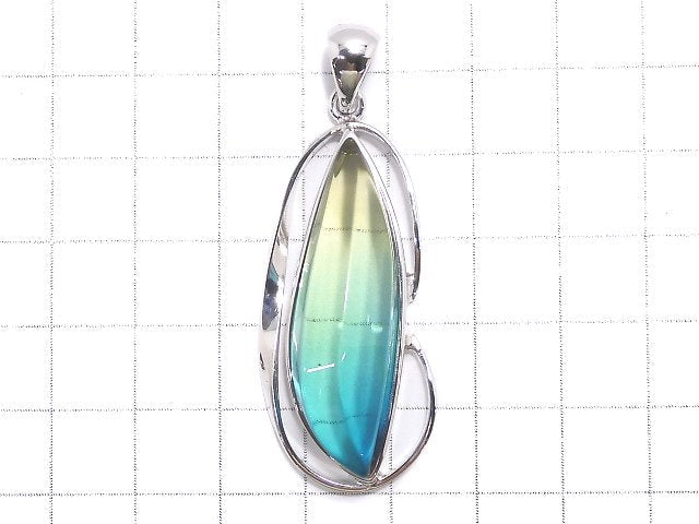 [Video][One of a kind] Blue color Amber Pendant Silver925 NO.157