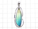 [Video][One of a kind] Blue color Amber Pendant Silver925 NO.157