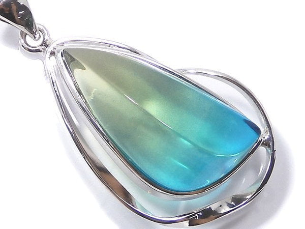 [Video][One of a kind] Blue color Amber Pendant Silver925 NO.158