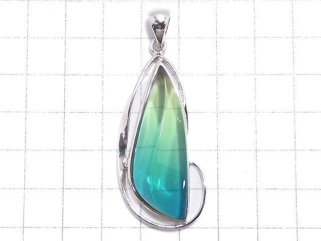 [Video][One of a kind] Blue color Amber Pendant Silver925 NO.160