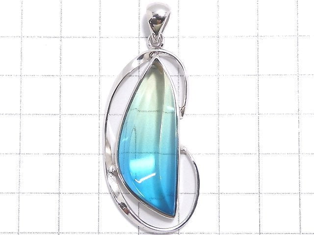 [Video][One of a kind] Blue color Amber Pendant Silver925 NO.161