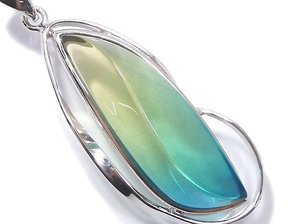 [Video][One of a kind] Blue color Amber Pendant Silver925 NO.162