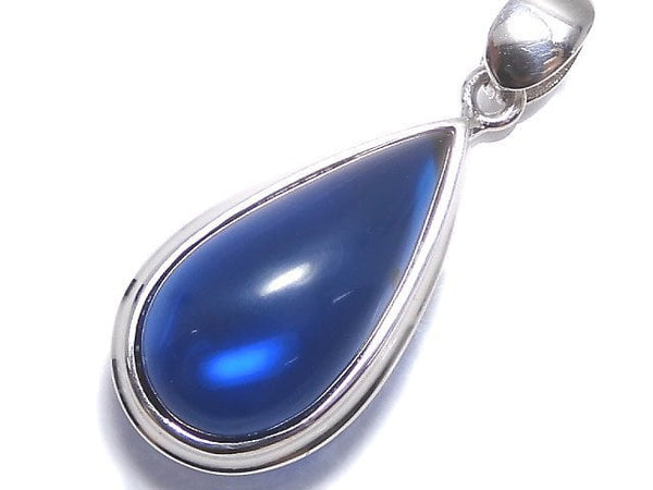 [Video][One of a kind] Blue color Amber Pendant Silver925 NO.164