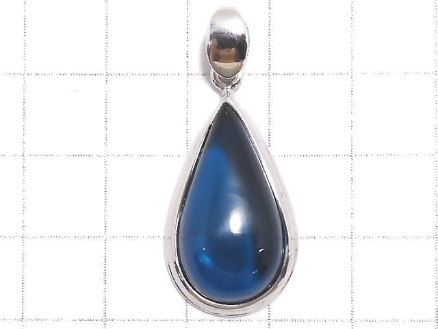 [Video][One of a kind] Blue color Amber Pendant Silver925 NO.165